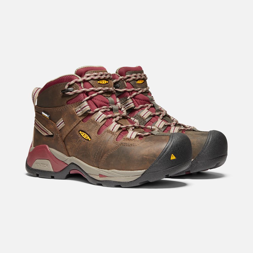 Keen Trekking Bot Kadın Kahverengi - Detroit Xt Waterproof (Steel Toe) - Türkiye VAKY09687